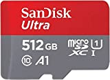 SanDisk 512GB Ultra MicroSDXC UHS-I Memory Card with Adapter - 120MB/s, C10, U1, Full HD, A1, Micro SD Card - SDSQUA4-512G-GN6MA