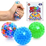 Lemostaar 3 Set Water Beads Stress Relief Squeezing Balls for Kids and Adults: Best Calming Tool to Relieve Anxiety, Vent Mood and Improve Focus, Soft Novelty Hand Grip Pressure Ball