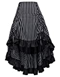 Victorian A-Line Skirt for Women Button Maxi High Waist Steampunk Skirt BP345-2 M