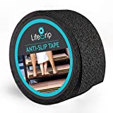 LifeGrip Anti Slip Safety Tape, Non Slip Stair Tread, Textured Rubber Surface, Comfortable for Bare Foot, Black (2" X 15')