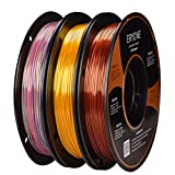 Eryone Silk PLA Filament Bundle, 1.75mm, 1.1 LBS/Spool, 3 Spools Pack, Dimensional Accuracy +/- 0.05 mm, 1.5kg (3.3LBS) / Pack (Gold/Rainbow/Copper) …