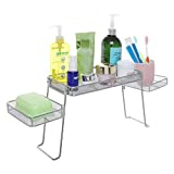 Modern Perforated Chrome Plated Metal Countertop Organizer/Bathroom Tray with 3 Shelves