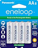 Panasonic BK-3MCCA8BA eneloop AA 2100 Cycle Ni-MH Pre-Charged Rechargeable Batteries, 8 Pack