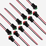 12mm Mini Latching Push Button on Off Switch Prewelded Wire,Self-Locking Micro Round Momentary Toggle Tactile Switch,2pin 12v red 6pcs,Green6pcs,Total 12pcs,lkelyonewy