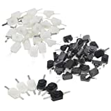 WMYCONGCONG 40 PCS Latching Push Button Switch Mini On Off Switch DC 30V 1A for Torch Flashlight Light Lamp Wall Outlet, White and Black
