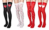 Valentine's Day Socks For Women Girls - Vday Heart Love Stockings Costume Accessories Supplies 4PCS