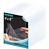 Plexiglass Sheet/Panel Acrylic 4x6" - DUYKQEM 20 Pieces Thin PETG Thick 0.04", Transparent Plastic Plexi for Picture Frame Replacement Glass, Crafting Projects, Cricut Cutting, Resin Painting&Signs.