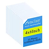 15 Pack Of 4x6 Inch Acrylic Sheet/Plexiglass Sheet Thickness 0.040,Used To Replace The Frames Glass To Prevent Cracking, Transparent Color
