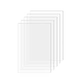 SimbaLux Acrylic Sheet Clear Cast Plexiglass 4” x 6” 0.08” Thick (2mm) Pack of 5 Transparent Plastic Plexi Glass Board with Protective Paper for Photo Frame Replacement, DIY Display Projects, Craft