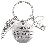 I Will Hold You in My Heart Until I Hold You in Heaven Angel Wing Bereavement Memorial Sympathy Loss of Loved One Horseback Riding Sport Compete Equitation Equine Equestrian Horse Keychain 115L