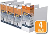 QuickFit View Binder, 5 Inch, Locking Angle D Ring, White, 4 Pack (87070-04)