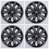 New Wheel Covers Hubcaps Fits 2013-2019 Nissan Sentra; 16 Inch; 10 Spoke; Gloss Black; Plastic; Set of 4; Spring Steel Clip; This is not a Bolt-on hubcap