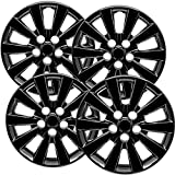 Motorup America Hubcaps Wheel Covers - Set of 4, 16" Inch Auto Hub Cap Cover Compatible with 13-18 Nissan Leaf - Black