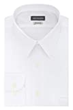 Van Heusen Men's Poplin Regular Fit Solid Point Collar Dress Shirt, White, 16.5" Neck 32"-33" Sleeve