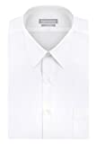 Van Heusen Men's Poplin Fitted Solid Point Collar Dress Shirt, White, 15.5" Neck 34"-35" Sleeve