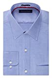 Tommy Hilfiger men's Regular Fit Non Iron Solid Dress Shirt, Blue, 16.5 Neck 34 -35 Sleeve Large US