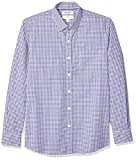 Amazon Brand - Goodthreads Men's Standard-Fit Long-Sleeve Wrinkle Resistant Comfort Stretch Poplin with Easy-Care, Bright Blue Check, Large