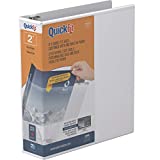 QuickFit View 3-Ring Binder, 2" Round Rings, 50% Recycled, White