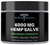 Medical Miracles Hemp 6000 Mg Maximum Strength Healing Salve | Ideal for Hips, Joints, Neck, Back, Elbows, Fingers, Hands, and Knees Made in USA