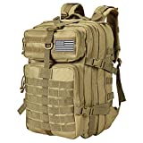 Himal Military Tactical Backpack - Large Army 3 Day Assault Pack Molle Bag Rucksack,40L (Khaki)