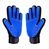 AUBBC Pet Grooming Glove 2 PCS, Upgraded 259 Soft Pet Hair Remover Gentle Deshedding Brush Glove Deshedding Tool for Cats Dogs -Efficient Pet Hair Remover Mitt(M)