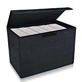 Leffis Comic Book Storage, Comic Book Box 15.5" X 7.5" X 11.3", Collapsible Comic Short Box with Lids Holds 150 Comics Heavy Duty Comic Book Bin Container