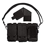 Strike Hard Gear Triple Molle Pouch Bandolier for Shorter Magazines and Clips - SKS, M1 Carbine, AR 20 Round, 308, Archangel and More (Black)