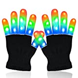 Dodosky Gifts for 4 5 6 7 8 9 Year Old Kids, LED Gloves for Kids Birthday Gifts for Boys Girls Age 3-10 Easter Toys for 5 -10 Year Old Girls Boys Stocking Stuffers for Kids - Black