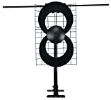 Antennas Direct ClearStream 2V TV Antenna, 60+ Mile Range, UHF/VHF, Multi-directional, Indoor, Attic, Outdoor, Mast w/Pivoting Base/Hardware/ Adjustable Clamp, Sealing Pads, 4K Ready, Black – C2-V-CJM