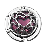 Grtdrm Multiple Hearts Style Premium Foldable Handbag Bag Purse Hanger Table Hook Holder (Purple)