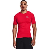 Under Armour Men's Armour Heatgear Compression Short-Sleeve T-shirt , Red (600)/White , Large