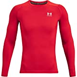 Under Armour Men's Armour HeatGear Compression Long-Sleeve T-Shirt , Red (600)/White, Medium