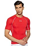 Under Armour Men's HeatGear Armour Short Sleeve Compression T-Shirt, Red (600)/Steel, Medium