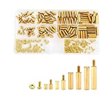 Litorange 240 Pieces M2.5 Male Female Hex Brass Spacer Standoff Screw Nut Threaded Pillar PCB Motherboard Assortment Kit