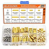 HELIFOUNER 200 Pieces M2.5 Male Female Hex Brass Spacer Standoff Screw Nut Assortment Kit