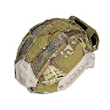 IDOGEAR Tactical Helmet Cover with Battery Rear Pouch for Fast Helmet in Size M/L Military Paintball Hunting Shooting Gear - 500D Nylon (Multicam)