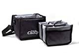 Drink Caddy Insulated Portable Drink Carrier - Reusable Coffee Cup Holder with Shoulder Straps Perfect for Food Delivery and Takeout - Easily Secures 4 Hot or Cold Beverages with Fold Over Closure.