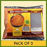 The Grand Sweets & Snacks(GSS) Idly / Idli Chilly Podi(Pack of 3)Each Pkt 200g (200g x 3 Pkts Total 600g) (B-P)
