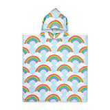 Baba & Bear Hooded Towel for Kids Swimsuit Cover Up for Beach, Pool, Bath (Rainbow)