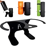 IRON AMERICAN - Multi-Use Foam Roller / Yoga Mat Rack - Gym Storage Rack and Foam Roller Wall Mount Gym Rack - Store Any Size Foam Roller and ALL Yoga Mats Hardware Included