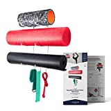 Altair Fitness Yoga Mat Wall Holder Mount Rack, Foam Roller and Towel Rack with 3 Hooks for Hanging Yoga Straps and Resistance Bands at Home Gym and Studio, 3-Tiered Metal Design (White)