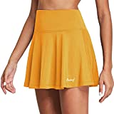 BALEAF Women's High Waisted Tennis Skirt Pleated Golf Athletic Active Running Skorts Skirts Pockets Marigold S