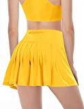 Pleated Tennis Skirts for Women Athletic Golf Skorts Activewear Running Sport Workout Skirts with Pockets Shorts (Yellow, XX-Large, xx_l)