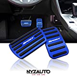 NYZAUTO Anti-Slip Performance Foot Pedal Pads Compatible with Honda 10th gen Civic,Auto No Drilling Aluminum Brake and Accelerator Pedal Covers Blue