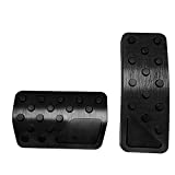 CEBAT 2PCS Brake Pedal Cover No Drill Non-Slip Performance Foot Pedals Pads Auto Aluminum Pedal Covers for Jeep Grand Cherokee Durango 2011-2021 Black