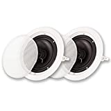 Acoustic Audio by Goldwood Acoustic Audio HTI-6C in Ceiling 6.5" Speaker Pair 2 Way Home Theater Speakers, White