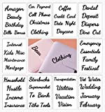 80 Budget Binder Label Stickers - Budget Categories Adhesive Labels Decal for A6 Cash Envelopes & Finance Planner, Black Bold Budget List Money Sticker for Zipper Pocket, Money Bill Organizer Wallet