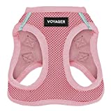 Voyager Step-in Air Dog Harness - All Weather Mesh Step in Vest Harness for Small and Medium Dogs by Best Pet Supplies - Pink (Matching Trim), S