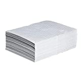 New Pig Corporation Oil Mat | Heavyweight Oil Absorbing Pads | 28-Ounce Absorbency | 15" x 20" | 50 Oil Absorbent Pads | MAT415, White