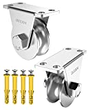 Groove Wheel Pulley 304 Stainless Steel Pulley Block Super Silent Detachable Duplex Bearing for DIY Gym Equipment, Sliding Gate with Mounting Screws and Expansion Pipes U Type (2)